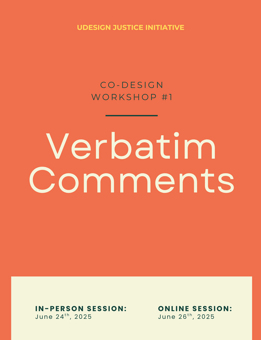 Verbatim Report cover